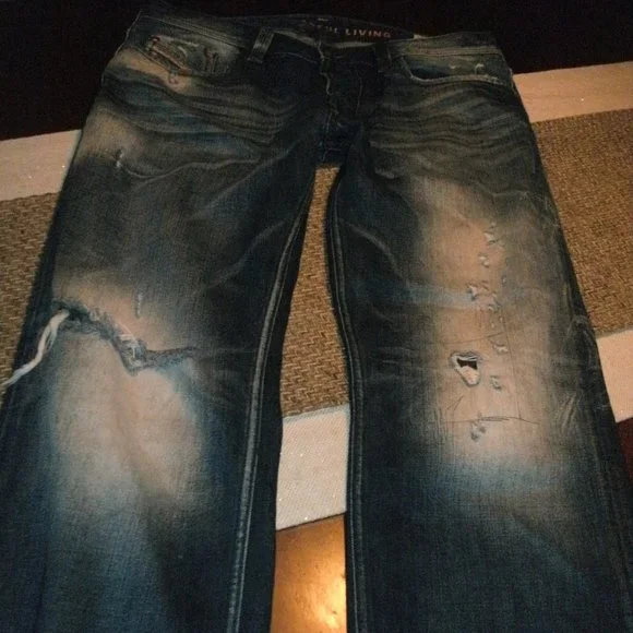 Diesel Larkee Regular Straight Distressed Wash 0074Y ITALY size W - 36 ~ L - 34 - Picture 4 of 6
